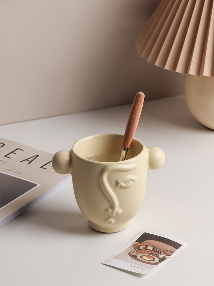 260ml Creative Abstract Face Mug Porcelain Personalized Coffee Tea Water Milk Cup Handmade Nordic Home Kitchen Table Decor Gifts