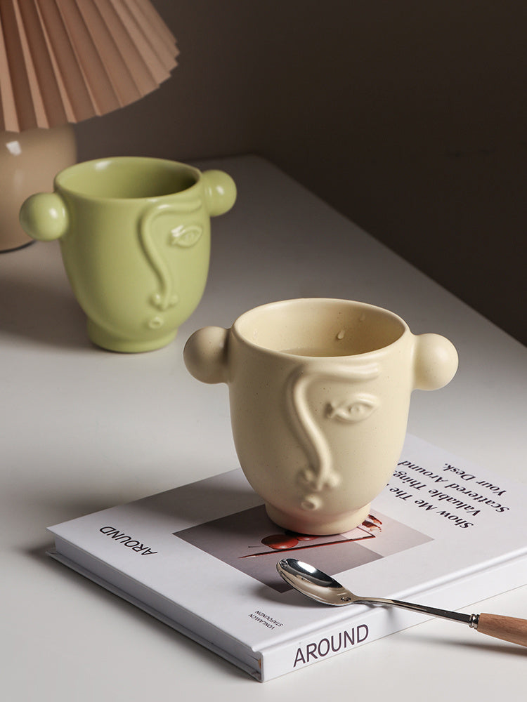 260ml Creative Abstract Face Mug Porcelain Personalized Coffee Tea Water Milk Cup Handmade Nordic Home Kitchen Table Decor Gifts